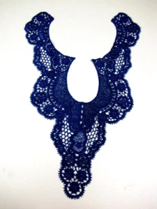 Royal Blue One Piece Schlüsselloch Venedig Spitze Kragen Nähen Verzierung Kleid 14 Zoll - Bild 1 von 5