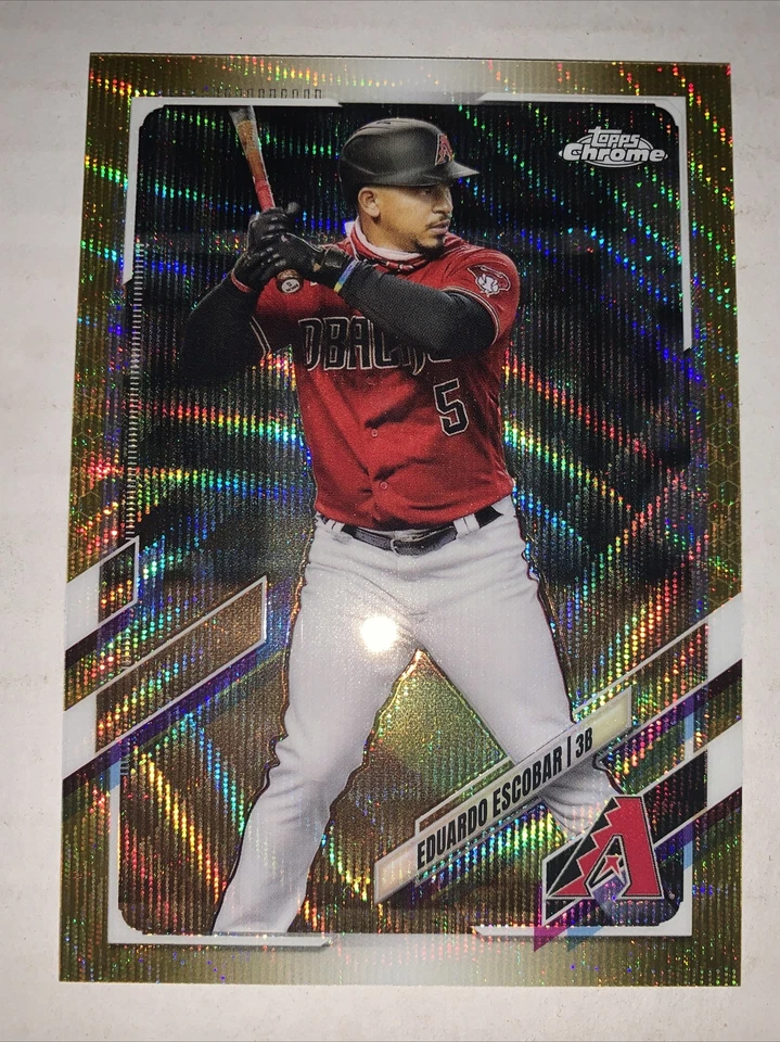 2021 Topps Chrome Eduardo Escobar Gold Wave Refractor /50 Arizona Diamondbacks - Image 1 of 3