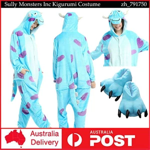 Sully Mike Monsters Inc Kigurumi Costume Party Fancy Halloween Bodysuit Jumpsuit - Picture 1 of 15