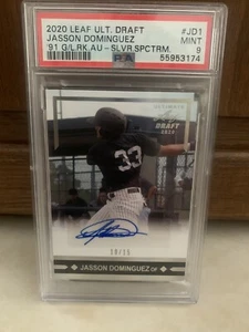 Jasson Dominguez 2020 Leaf Rookie Auto PSA 9 numbered 10/15! Really Nice Card🔥 - Picture 1 of 2