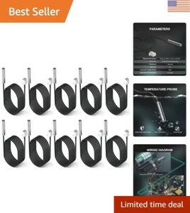 10-Piece Waterproof 10K NTC Temperature Sensor Probes - 1m Each for Precision... - Picture 1 of 9