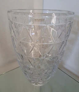 Lead Crystal Heavy Vase, Towle 24%, 10 Inches Tall, Made In Poland - New - Picture 1 of 5