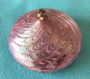 Lámpara de aceite de vidrio artístico remolino rosa vintage - Imagen 1 de 5