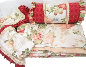 RICHLOOM Studio Moments Foral Custom 4-PC Ruffled Queen Duvet Cover Set - Picture 1 of 11
