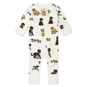 Monica + Andy Bio Baumwolle Langarm Baby 1-teiliger Overall, Welpen, 6-9M - Bild 1 von 2