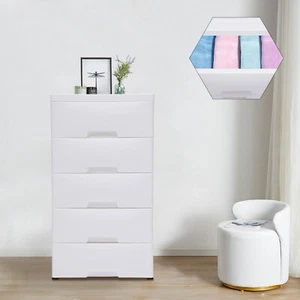 White Bedroom Closet Entryway Chest 5Drawer Dresser Storage Tower Organizer Rack - Picture 1 of 22