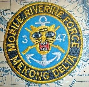 Patch - MOBILE RIVERINE FORCE - 3/47th Mekong AIRBOAT ATTACK, Vietnam War - xx-B - Picture 1 of 2