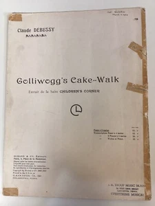 Rare 1908 Golliwogg's Cake-Walk - Debussy Song Piano Sheet Music Free Shipping - Picture 1 of 9
