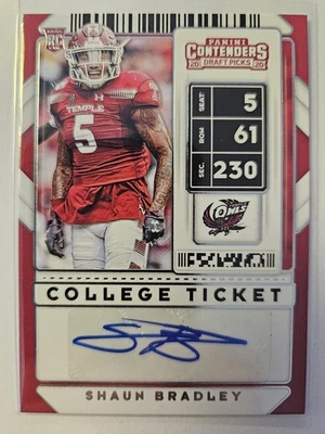 2020 Panini Contenders Draft Picks #229 Shaun Bradley Auto - Image 1 of 2