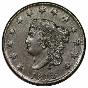 1819 Coronet Head Large Cent, Small Date, N-8 - Picture 1 of 2