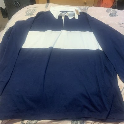 Camiseta Victoria's Secret Manga Larga Rugby/Polo Abotonada AZUL MARINO NUEVA CON ETIQUETAS XL Foto 1 de 4
