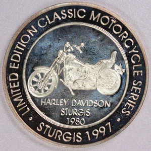 Support moto Harley Davidson Sturgis 1997 Rushmore rond argent 0,999 - Photo 1/3