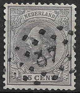Netherlands 1872-1888  King Willem 3,  NVPH no. 26, 25 cents Violet Franeker num - Picture 1 of 2