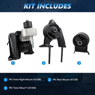 Engine Motor & Trans Mount Set For 2004-2006 Scion xA xB 2000-2005 Toyota Echo - Image 1 of 4