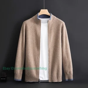 Invierno Nuevo Suéter de Cachemira Para Hombre Cárdigan Suéter Grueso Lana Pura Tejido Prendas para el torso - Imagen 1 de 27