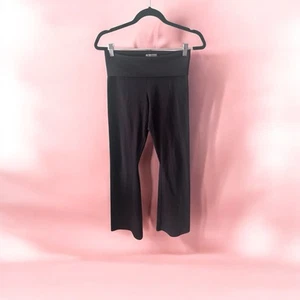Black Fold Over Flare Yoga Pants. Girls Size 18 (fits A Woman Size XS/S). Y2K - Picture 1 of 7
