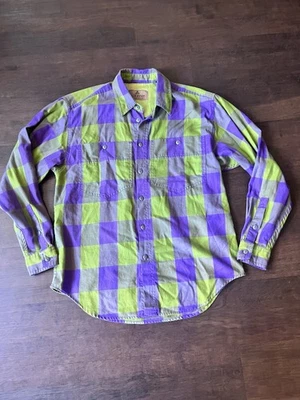Liz Wear Vintage Green & Purple Plaid Long Sleeve Button Front Shirt Small - Image 1 of 4