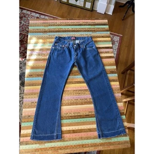 Levi’s Jeans Womens 12M Type 1 Vintage 90s Tough Boot Stretch Blue Raw Hem Y2K - Picture 1 of 16