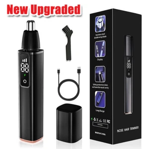 Mens Ear and Nose Hair Trimmer with LED Display USB Rechargeable Nose Trimmer - Picture 1 of 12