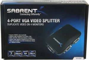 Sabrent VD-VS4P 4 Port VGA Video Splitter with up to 2048x1536 High Resolution - Picture 1 of 7