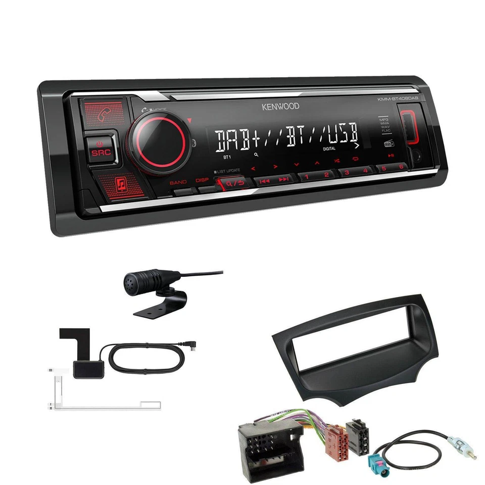 Kenwood DAB Media Receiver Autoradio Bluetooth für Ford KA ab 2008 schwarz