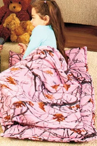 True Timber Snowfall Girl Toddler Pink Camo Nap Mat Kinder Blanket Sleeping Bag - Picture 1 of 4