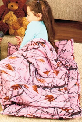 True Timber Snowfall Girl Toddler Pink Camo Nap Mat Kinder Blanket Sleeping Bag - Image 1 of 4