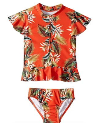 Seafolly L67822 Conjunto Rashie Manga Corta Tangelo Ocean Alley Niña Talla 7 Foto 1 de 3
