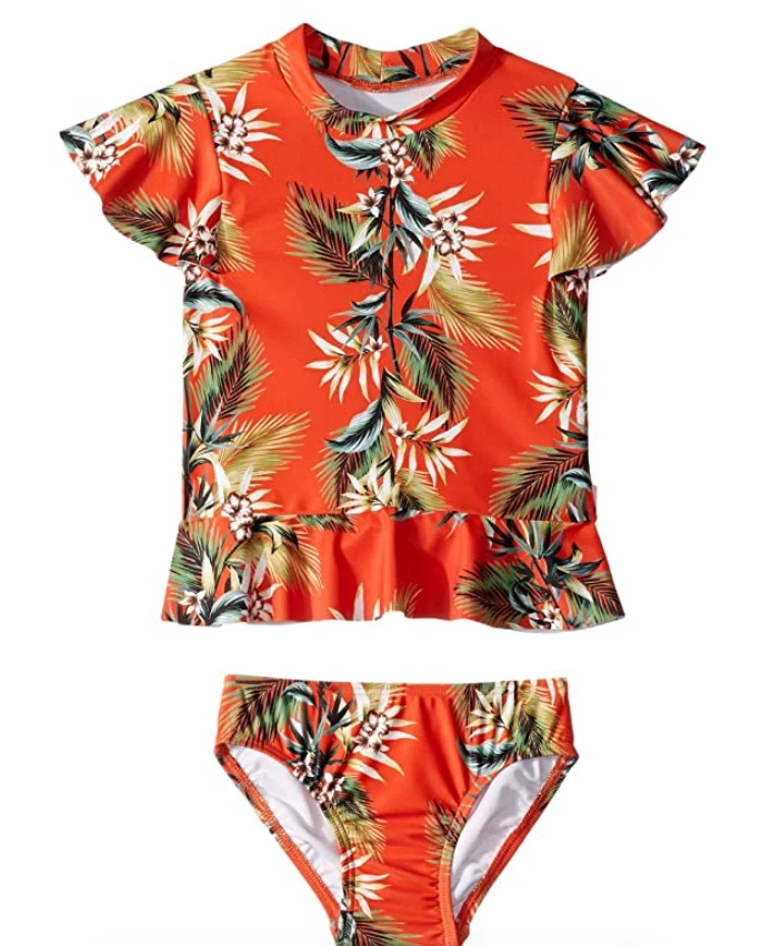 Seafolly L67822 Conjunto Rashie Manga Corta Tangelo Ocean Alley Niña Talla 7 Foto 1 de 3