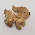 Vtg Wood Puppy Brooch/Scatter Pin Retro Fashion Accessory Playful Puppy 1 5/8" 