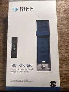 Fitbit Charge 2 BLUE Classic Accessory Band Bracelet Authentic Fitbit Large New - Picture 1 of 2