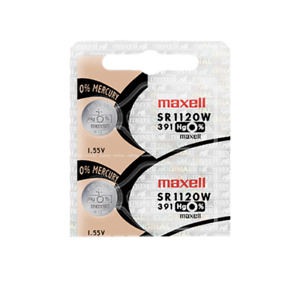 Maxell 391 SR1120 1.55V Silver Oxide Watch Battery (2 Batteries)