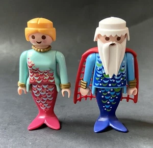 Playmobil #5823 King Neptune And Mermaid Duo Incomplete - Picture 1 of 3