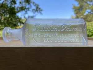 BALABAN'S PHARMACY FORMERLY RILEY DRUG CO. SAN JOSE, CAL. OLD DRUG BOTTLE RARE - Picture 1 of 4