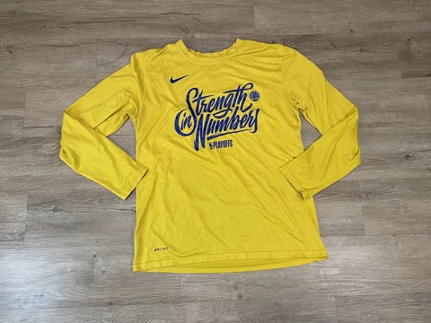 Mens Nike NBA Golden State Warriors Strength In Numbers Sz L Long Sleeve T-Shirt Cover