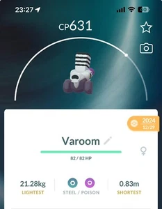 Varoom Pokemon Gen9 GO Pokémon Paldean Revavroom PVP Egg Dex Entry - Picture 1 of 1