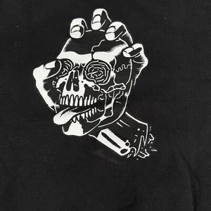 Y2K Santa Cruz Skeleton Hoodie Medium Black Pullover Skate Board Sweatshirt - Picture 1 of 10