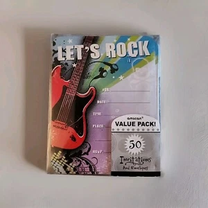 Let's Rock 50 Invitations and Envelopes Value Pack by Amscam - Picture 1 of 3