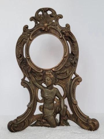 ANTIQUE FRENCH GILDED BRASS FIGURAL CLOCK CASE - NICE Cover