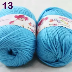 Sale 2 Skeinsx50g Cashmere Silk Wool Children Hand Knit Blankets Crochet Yarn 13 - Picture 1 of 12