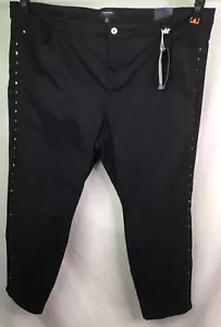 AUTOGRAPH BLACK DENIM “METAL STUD DETAIL LEG” STRETCH JEAN SIZE 26 NEW #26 - Picture 1 of 11