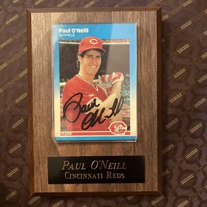 Autographed Paul O’Neill 1987 Fleer Card Plaque Cincinnati Reds - Picture 1 of 5