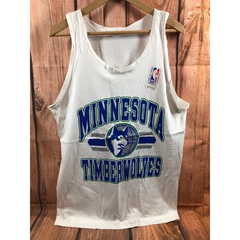 NOS Vintage Trench Minnesota Timberwolves White Tank Top Mens Large (N59) Cover