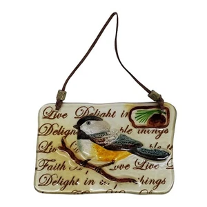 Bird Art Glass Wall Hanging Decor 6 3/4 in Vintage - Picture 1 of 2