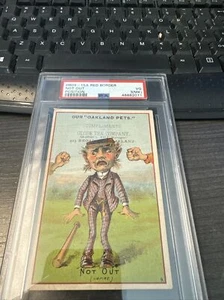 1880 H804-15A Red Border Not Out Basebal Card PSA 3 (MK) - Picture 1 of 3