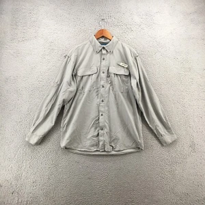 Magellan Outdoors Button Down Long Sleeve Shirt Mens M Gray Relaxed Fit Collared - Picture 1 of 20