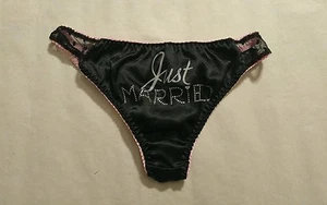 Victoria's Secret I Do Just Married wedding Bridal panty pink black silver NWOT - Picture 1 of 5
