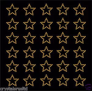 30 Rhinestone Stars iron-on diamante transfer crystal stone bling motif applique - Picture 1 of 15