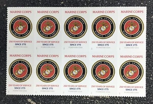 2025USA Forever US Marine Corps - Block of 10 Postage Stamps - Picture 1 of 1