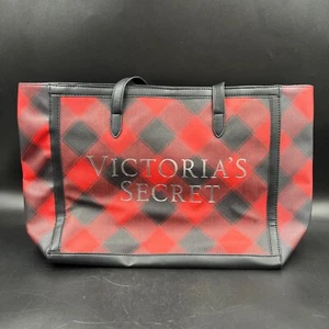Victoria’s Secret Red & Black Plaid Holiday Weekender Tote Bag NWT - Picture 1 of 13